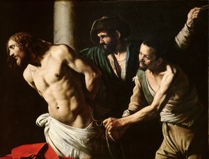 The Flagelation of Christ, c.1605-7 (olja på duk) av Michelangelo (attr. to) Caravaggio
