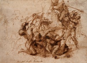 En stridsplats, tidigt 1500-tal. av Michelangelo Buonarroti