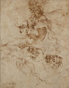 En figur som liknar en Triton, c1490-1560 av Michelangelo Buonarroti