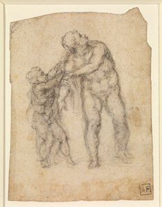 Aeneas och ett barn (recto) (penna på papper) [se 5934523] av Michelangelo Buonarroti