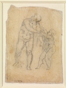Aeneas och ett barn (verso), n.d. (penna på papper) [se 5934522] av Michelangelo Buonarroti