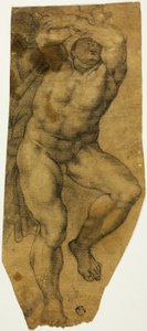 Stigande manlig naken av Michelangelo Buonarroti