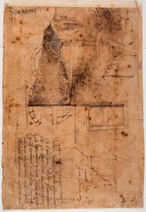 Autografa arkitektoniska studier och poetiska fragment av Michelangelo Buonarroti