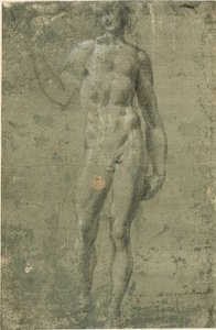 Bacchus (recto); Arkitektoniska skisser (verso) av Michelangelo Buonarroti
