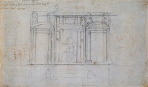 Design för en av Medici-gravarna, tidigt 1500-tal av Michelangelo Buonarroti