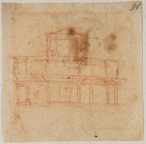 Design för fasaden på San Lorenzo av Michelangelo Buonarroti