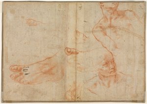 Figurstudier för det sixtinska taket (verso) av Michelangelo Buonarroti