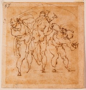 Figurstudie för en "Transfiguration", 1500-talet (teckning) av Michelangelo Buonarroti