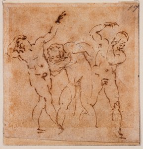Figurstudie för en "Transfiguration", 1500-talet (teckning) av Michelangelo Buonarroti