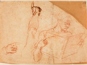 Figurstudie för "Straffet för Aman" i Sixtinska kapellet av Michelangelo Buonarroti