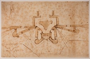 Fortifikatorisk design för en port av Michelangelo Buonarroti