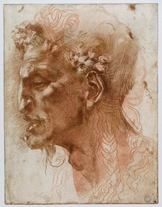 Chef för en Satyr. av Michelangelo Buonarroti