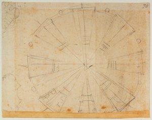 Lyktplan för den nya sakristian av Michelangelo Buonarroti