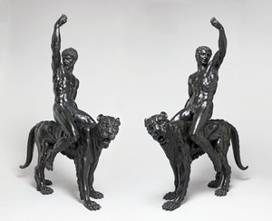 Naken bacchants rider pantrar, ca 1506-08 (brons) av Michelangelo Buonarroti