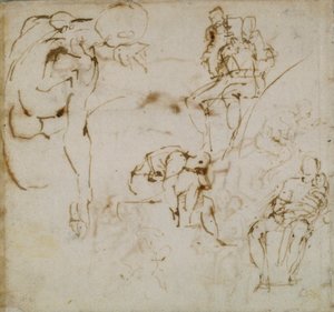 Sida från en skissbok, c1490-1560 av Michelangelo Buonarroti