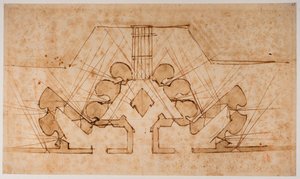 Plan över befästning av en port av Michelangelo Buonarroti