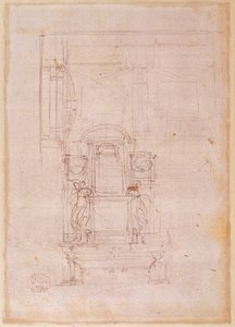 Förberedande ritning till påven Julius II:s grav av Michelangelo Buonarroti