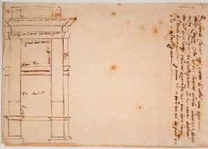 Sidohöjning av Julius II:s grav, autograf memento av Michelangelo Buonarroti