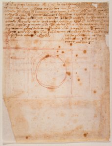 Skisser till trumman på kupolen i Santa Maria del Fiore och brev till kardinalen av Bibbiena av Michelangelo Buonarroti