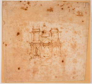 Studier för ett gravmonument för den nya sakristian av Michelangelo Buonarroti