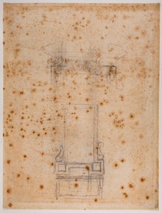 Studier av ett fönster och en dörr för Laurentian recess av Michelangelo Buonarroti
