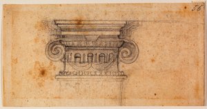 Studie till en sittande figur, 1500-tal (teckning) av Michelangelo Buonarroti
