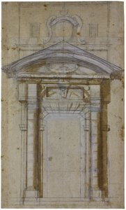 Studie för Porta Pia i Rom, ca 1561 av Michelangelo Buonarroti