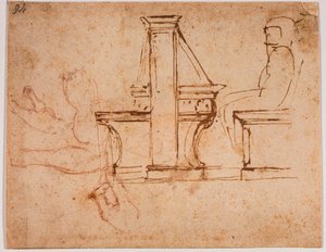 Studie för taket i läsesalen på Laurentian Library av Michelangelo Buonarroti