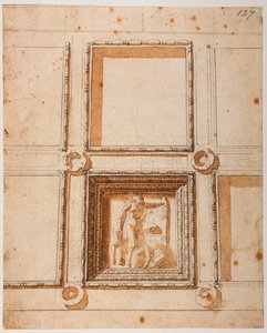 Studie för kupolutsmyckning för den nya sakristian av Michelangelo Buonarroti