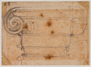 Studie av joniskt kapital av Michelangelo Buonarroti