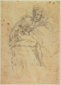 Studie av två sixtinska nakenstudier av Michelangelo Buonarroti