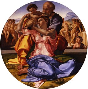 Den heliga familjen Doni Tondo av Michelangelo Buonarroti