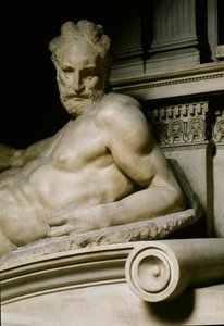 Twilight-allegorien. Graven af Laurent II af Medicis. Marmorskulptur 1531swed av Michelangelo Buonarroti