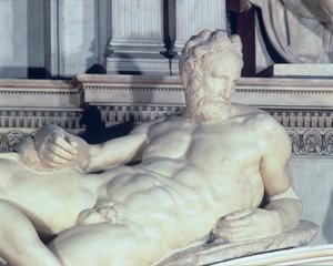Lorenzo de Medicis grav, detalj av skymningsmarmor