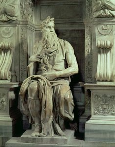 Påven Julius II:s grav 1453-1513 detalj av Moses, 1513-16 marmor