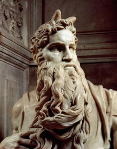 Påven Julius II:s grav 1453-1513 detalj av Moses huvud, 1513-16 marmor