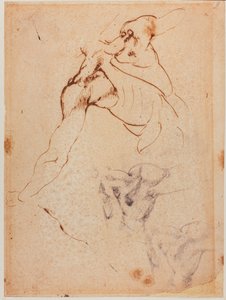 Torsostudie för "Slaget vid Cascina", 1500-talet (teckning) av Michelangelo Buonarroti
