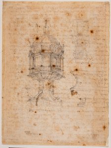 Två studier av ciborium av Michelangelo Buonarroti
