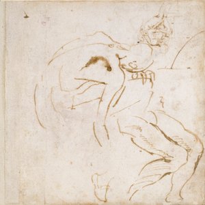 Två partiella figurstudier, c1490-1560 av Michelangelo Buonarroti