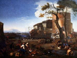 Country festival, av Michelangelo Cerquozzi känd som Michelangelo delle Battaglie (1602-1660), olja på duk, 98,5 x132 cm.