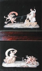 Eternity and Galatea, två av en uppsättning av sex alllegoriska scener (gouache) (se även 227490)