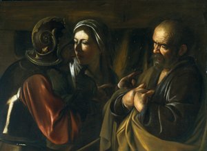 Förnekelse av St Peter, 1610 av Michelangelo Merisi Caravaggio