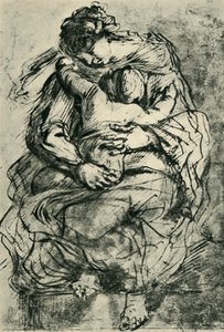 Madonna och barn, sent 1500-tidigt 1600-tal, 1943. av Michelangelo Merisi Caravaggio