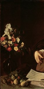 The Lute Player, ca 1595 (uppgift om 2639693) av Michelangelo Merisi Caravaggio