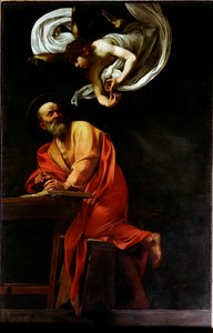Saint Mathieu och ängeln (målning av Michelangelo Merisi da Caravaggio