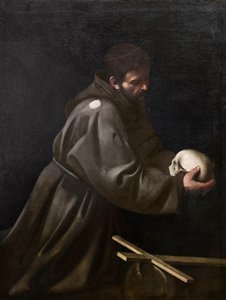St Francis i meditation av Michelangelo Merisi da Caravaggio