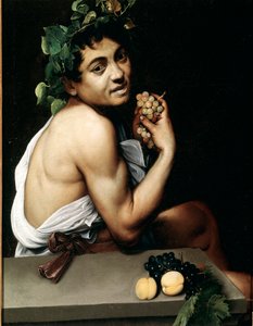 Den unge Bacchus (Bacchino) sjuk Målning av Michelangelo Merisi känd som Caravaggio (The Caravaggio