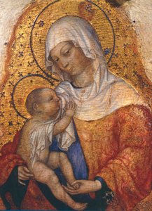 Madonna med barn, av Michele Giambono (aktiv 1420-1462), 43x29 cm