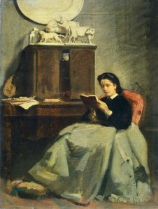 Hustruläsning av Michele Gordigiani (1830-1909), olja på duk, 45x34 cm