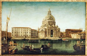 Santa Maria della Salute, Venedig, med gondoler på Canal Grande av Michele Marieschi